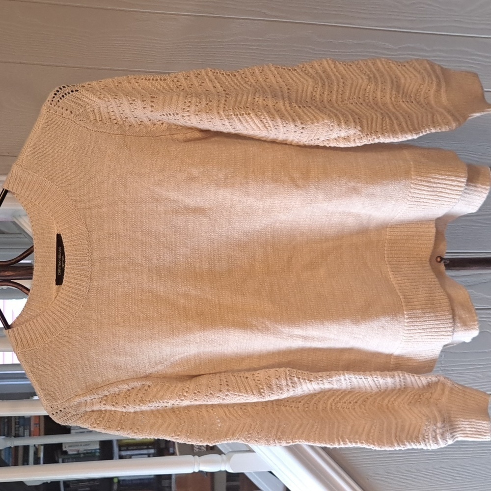 Christian Siriano Womens Caramel Long Sleeve Soft Knit Sweater X-sm